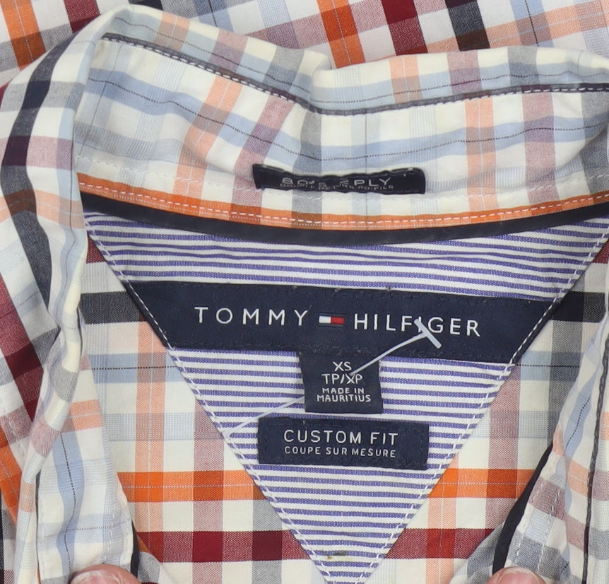 Tommy Hilfiger Men's Multicoloured Check Button-Up Shirt XS Slim Fit