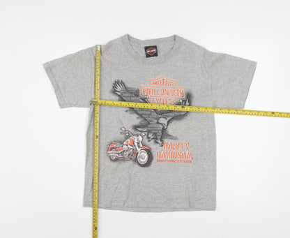 Harley-Davidson Boys Grey Graphic T-Shirt 12-14 Years Motorcycle Logo
