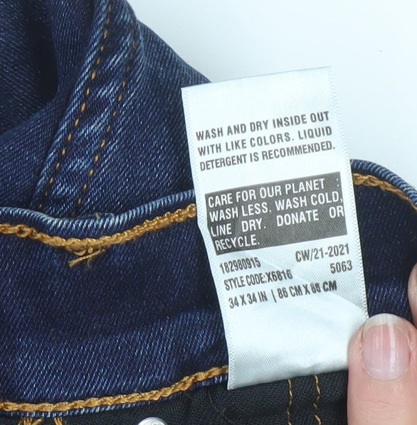 Levi’s 511 Men’s Blue Straight Jeans 34W 34L Stretch Denim