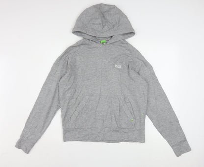Hugo Boss Men's Grey Pullover Hoodie Small Regular Fit