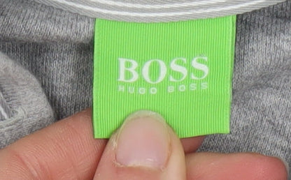 Hugo Boss Men's Grey Pullover Hoodie Small Regular Fit