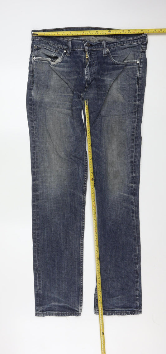 Levi's Men's Blue Straight Leg Jeans W36 L34 Denim Stretch