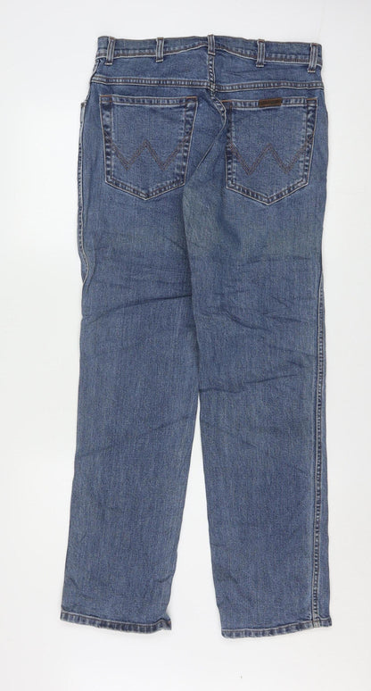 Wrangler Mens Blue Regular Fit Straight Leg Denim Jeans W32 L32