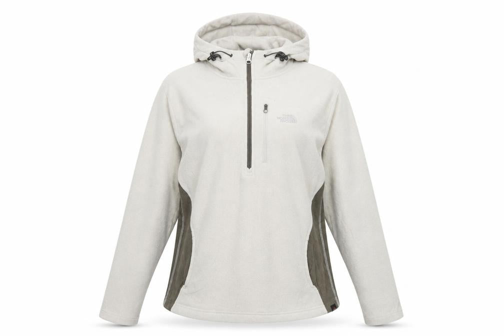 The North Face Womens Beige Fleece 1/2 Zip Hooded Pullover XL