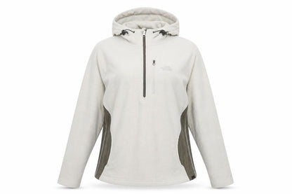 The North Face Womens Beige Fleece 1/2 Zip Hooded Pullover XL
