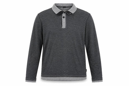 Hugo Boss Men's Grey Cotton Henley Jumper XL Long Sleeve Regular Fit