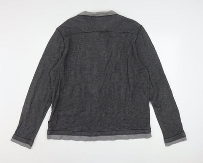 Hugo Boss Men's Grey Cotton Henley Jumper XL Long Sleeve Regular Fit