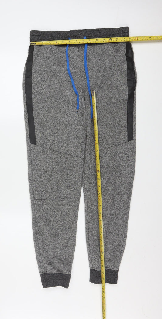 CARBON Men's Grey Jogger Trousers Size S Comfortable Activewear