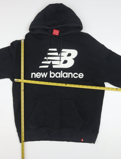 New Balance Men's Black Pullover Hoodie Size S Logo Fleece Sweatshirt