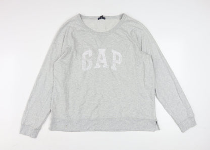 GAP Womens Grey XXL Pullover Sweatshirt Crew Neck Long Sleeve