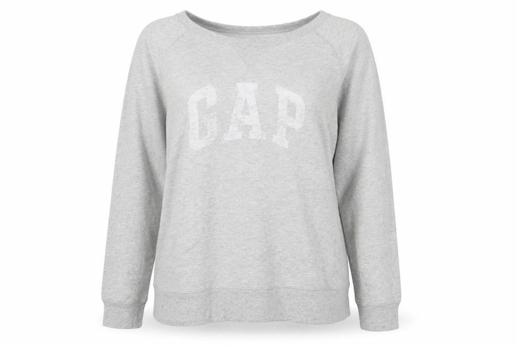 Gap Womens Grey XXL Pullover Sweatshirt Crew Neck Long Sleeve