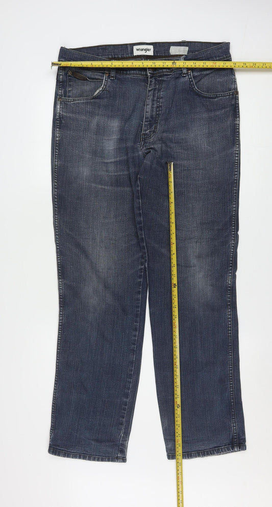 Wrangler Men's Blue Straight Leg Denim Jeans W35 L32 Texas
