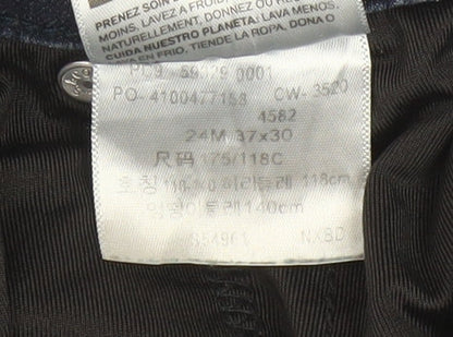 Levi Strauss Men's Blue 37x30 Slim Fit Dark Wash Denim Jeans