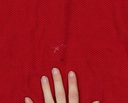 Chaps Men’s Red Cotton Henley Jumper XL Cable-Knit Classic