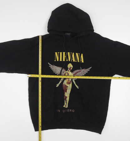 Nirvana Men's Black Pullover Hoodie In Utero Graphic S