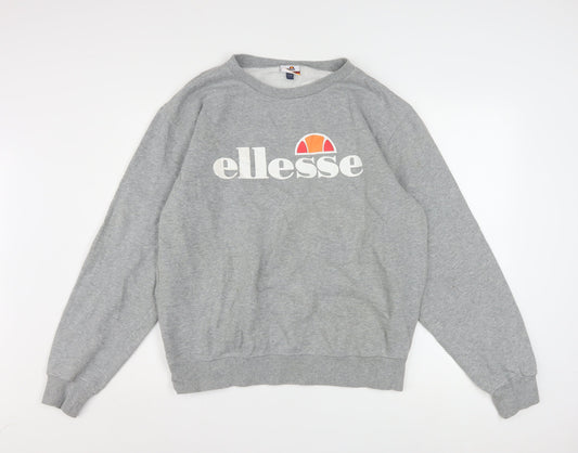Ellesse Womens Grey Logo Crew Neck Sweatshirt UK 14