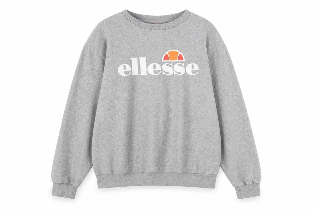 Ellesse Womens Grey Logo Crew Neck Sweatshirt UK 14