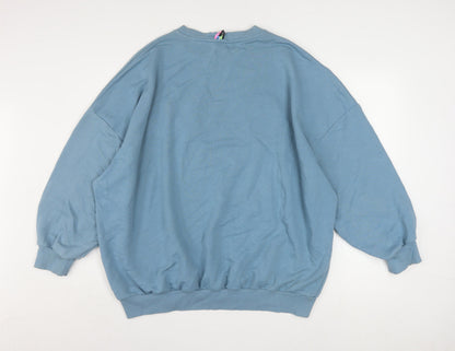 Disney Women Blue Crew Love XL Pullover Sweatshirt Mickey & Friends