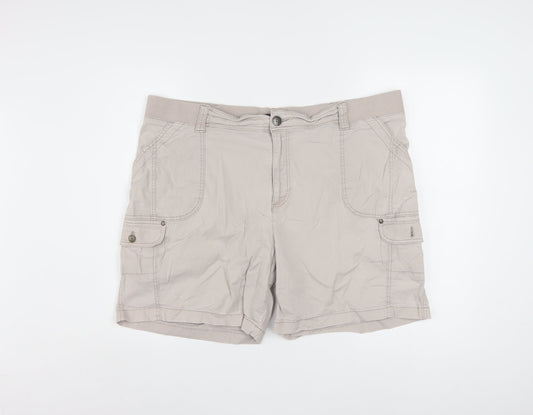 Lee Men Beige Cargo Shorts Relaxed Fit Cotton 22W