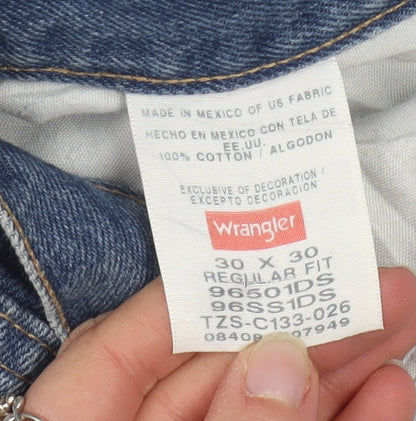 Wrangler Men's Blue Regular Fit Straight Denim Jeans 30x30