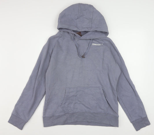 Gymshark Women’s Blue Pullover Hoodie L Hooded Cotton Blend