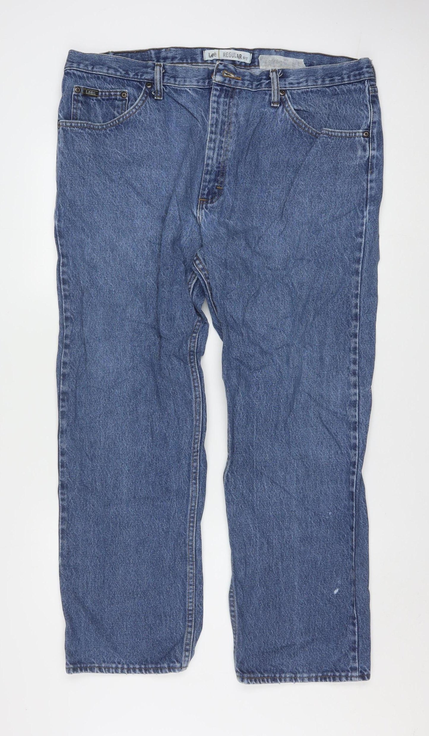 Lee Men's Blue Regular Fit Straight Leg Jeans 42x30 Denim