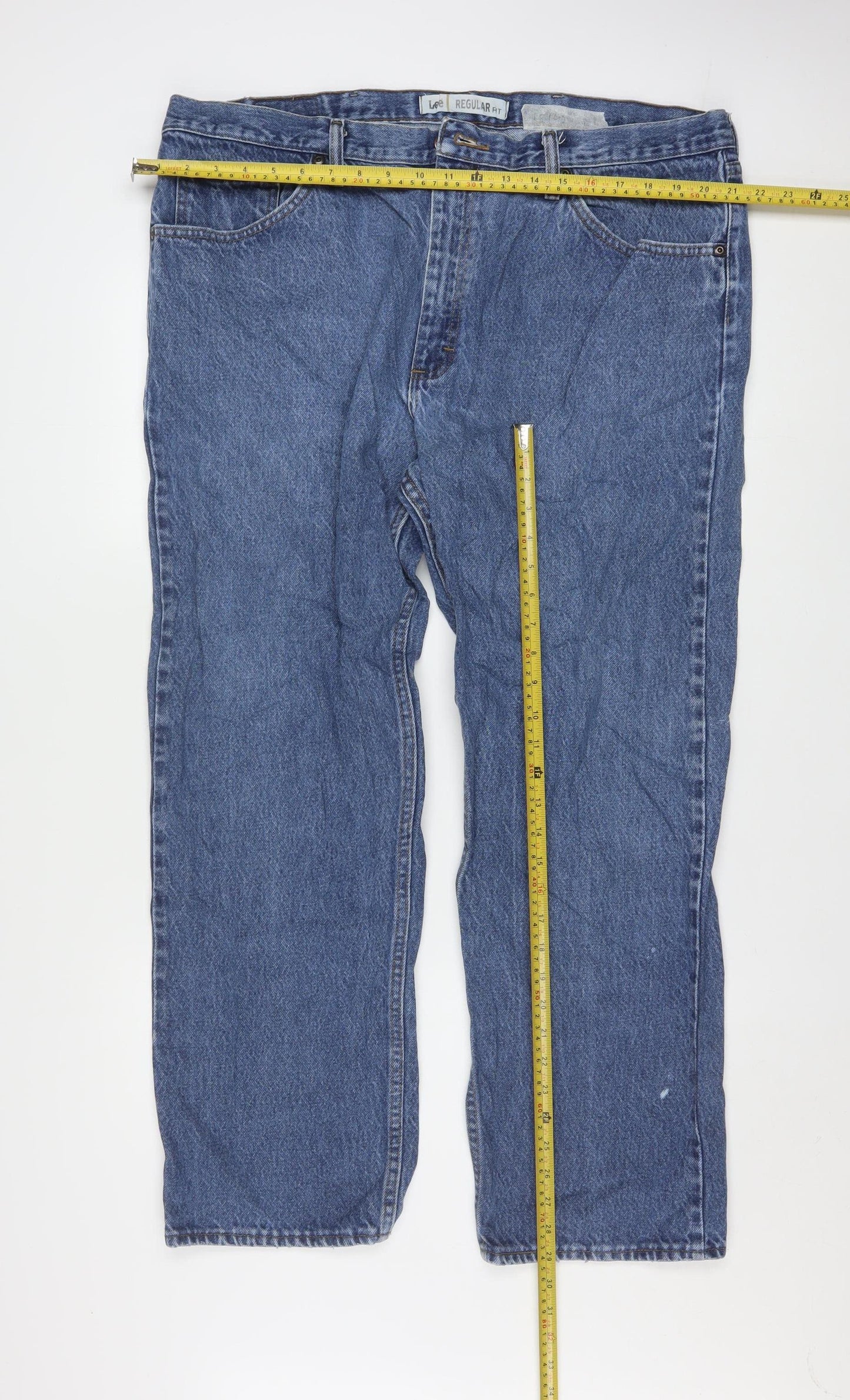 Lee Men's Blue Regular Fit Straight Leg Jeans 42x30 Denim