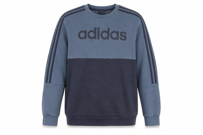 Adidas Boys Blue Colourblock Fleece Pullover Sweatshirt 13-14 Years