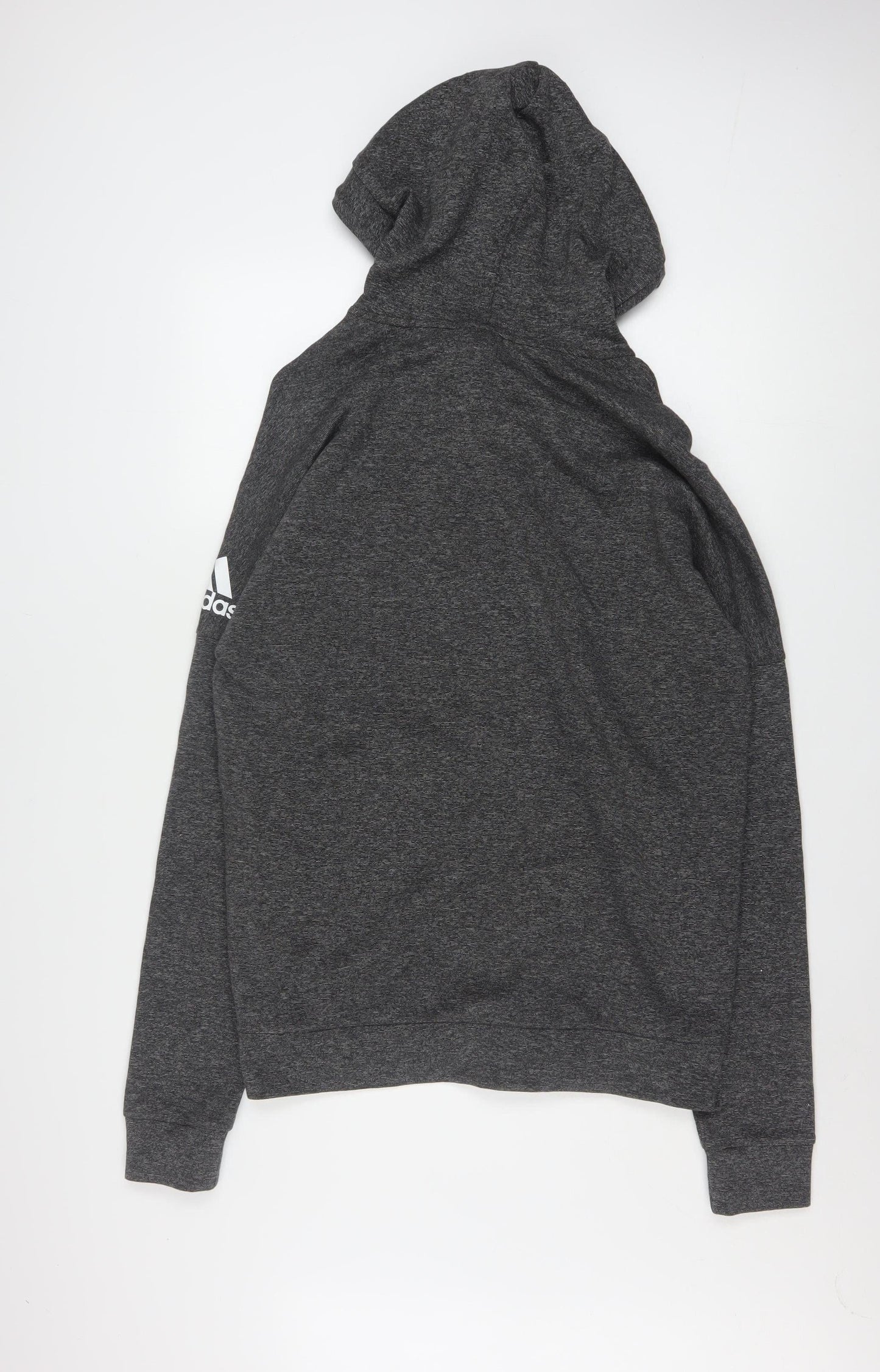 Adidas Men's Grey Full Zip Hoodie Size L Sports Basketball EG Logo