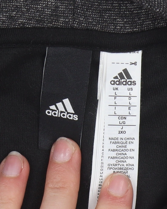 Adidas Men's Grey Full Zip Hoodie Size L Sports Basketball EG Logo
