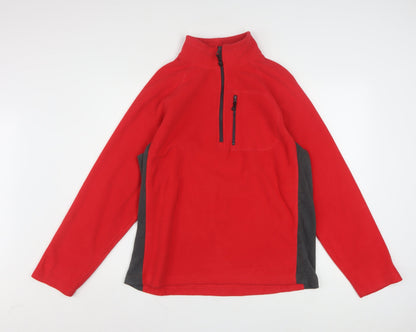 Starter Men's Red 1/2 Zip Fleece Sweatshirt Size M