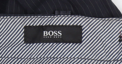 Hugo Boss Men’s Black Pinstripe Cotton Dress Pants Size 54R