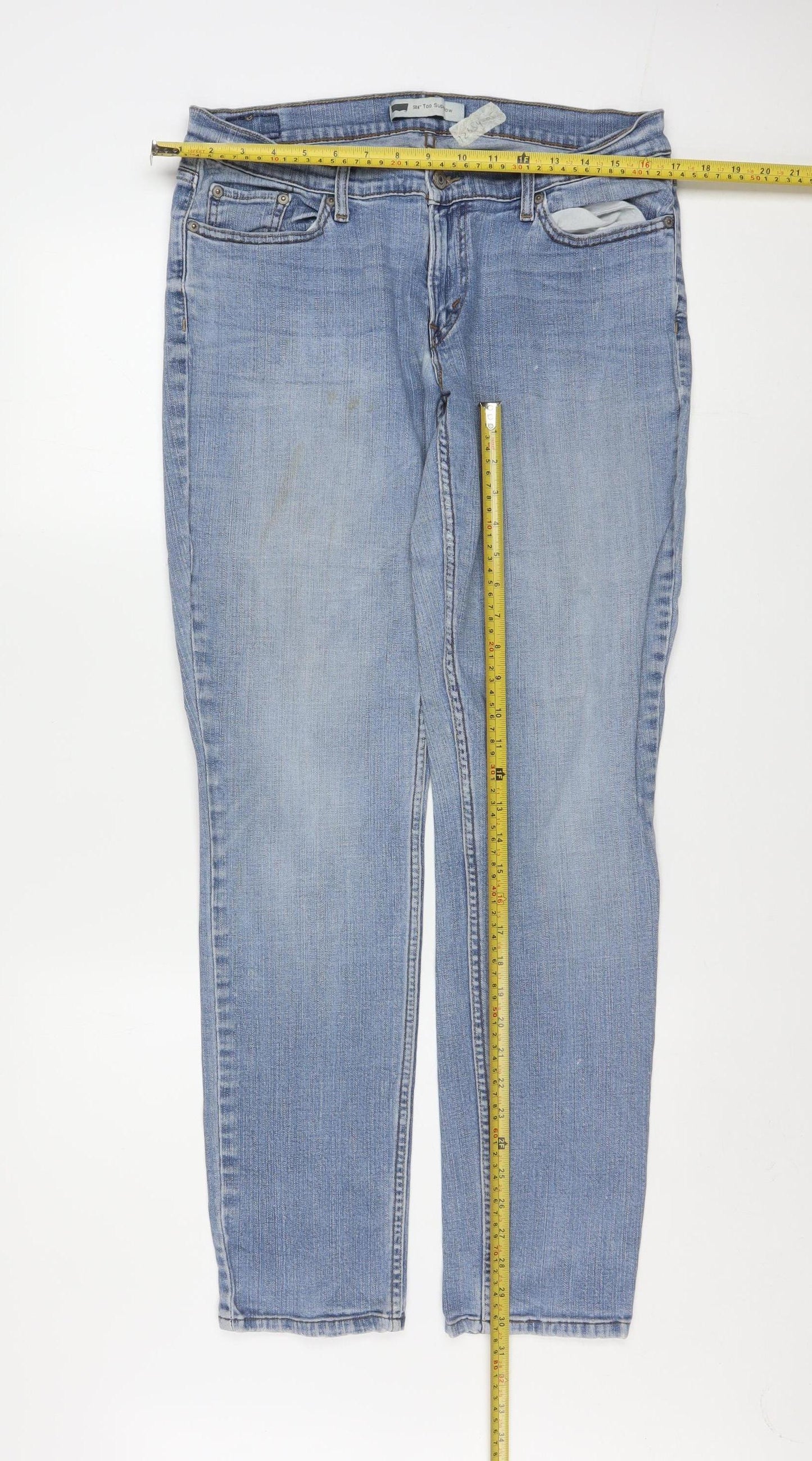 Levi's Women's Blue Straight Leg Stretch Denim Jeans Size M