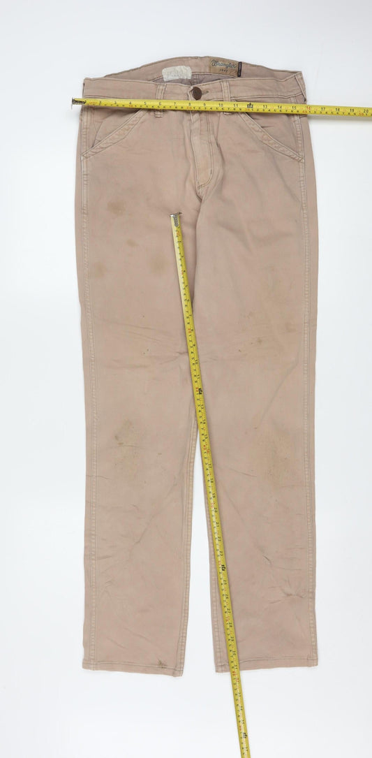 Wrangler Men's Beige Straight Fit Jeans W31 L34 Greensboro