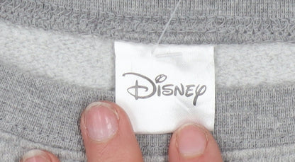 Disney Women’s Grey Black Minnie Mouse Pullover Sweatshirt XL