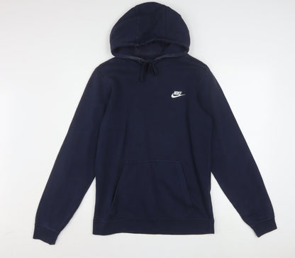 Nike Mens Navy Blue XS Pullover Hoodie Cotton Blend