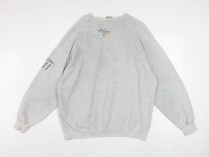 Lee Men's Grey Heavyweight Pullover Sweatshirt L Sports Graphic