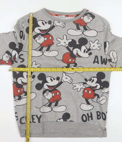 Disney Women’s Grey Mickey Mouse Pullover Sweatshirt XS