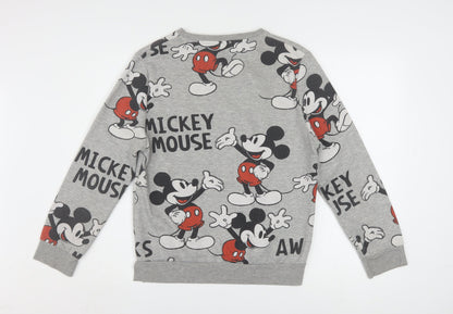 Disney Women’s Grey Mickey Mouse Pullover Sweatshirt XS