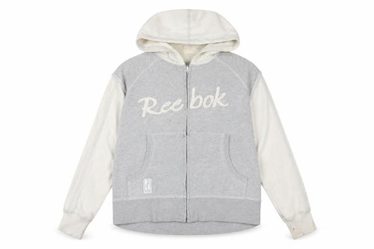 Reebok Womens Grey Full Zip Hoodie Size 16 Cotton Blend Casual