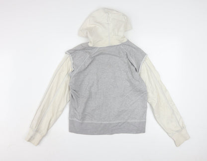 Reebok Womens Grey Full Zip Hoodie Size 16 Cotton Blend Casual