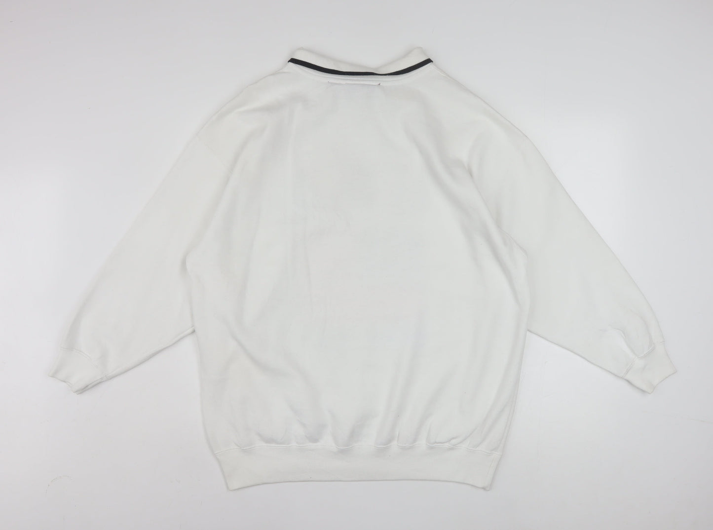 L.A. Blues Men's White Collared USA Graphic Pullover Sweatshirt M