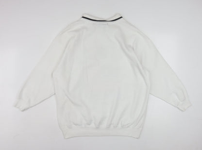 L.A. Blues Men's White Collared USA Graphic Pullover Sweatshirt M