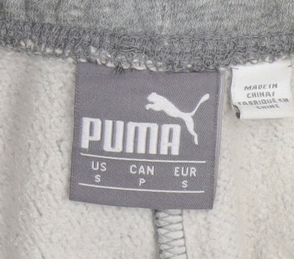 Puma Mens Grey Small Jogger Sweatpants Tapered Fleece Activewear