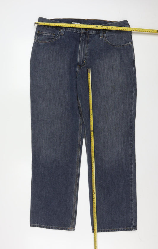 Carhartt Men's Blue Relaxed Fit Straight Leg Jeans 36x30