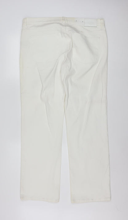 Ralph Lauren LRL Women's White Straight Leg Jeans Size 16 Regular Fit