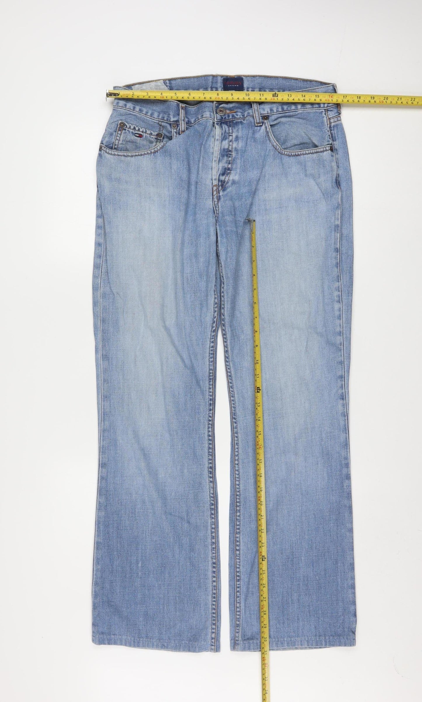 Tommy Hilfiger Women Blue Flared Jeans 32W 34L Denim Mid Rise