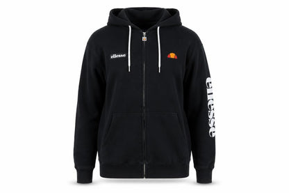 Ellesse Womens Black Full Zip Hoodie Size 10 Cotton Blend Logo Sleeve