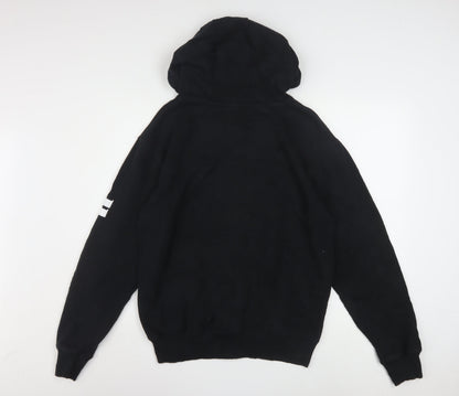 Ellesse Womens Black Full Zip Hoodie Size 10 Cotton Blend Logo Sleeve