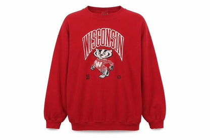 Tultex Mens Red 2XL Wisconsin Pullover Sweatshirt Vintage USA